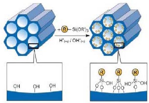 Modification and application of mesoporous silica materials